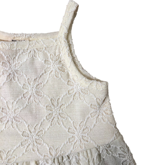 River Island Baby Girls Cream Floral Ruffle Top Size 18-24 Months