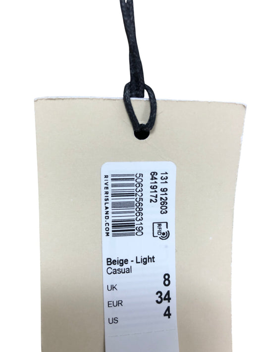 River Island Casual Dress UK8 Women's Animal Print Beige Light Long Sleeve