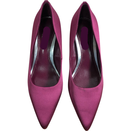 Branded Pointed Toe Satin Court Heels UK3 Women's Fuchsia Pink