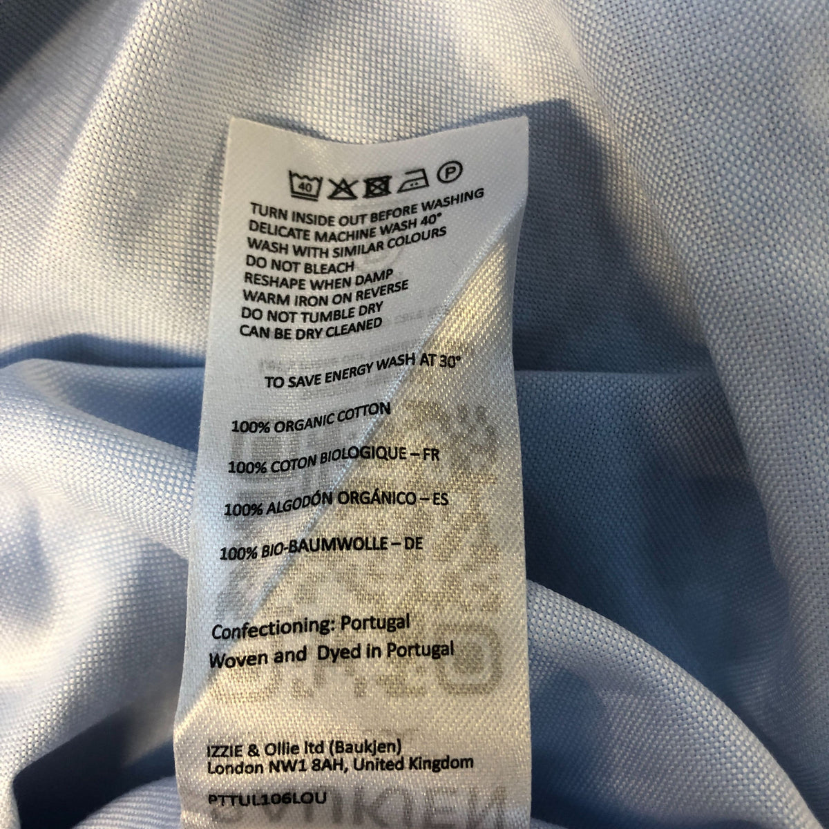 Baukjen Blue Organic Cotton Shirt Size 14 Casual Button Down Long Sleeve