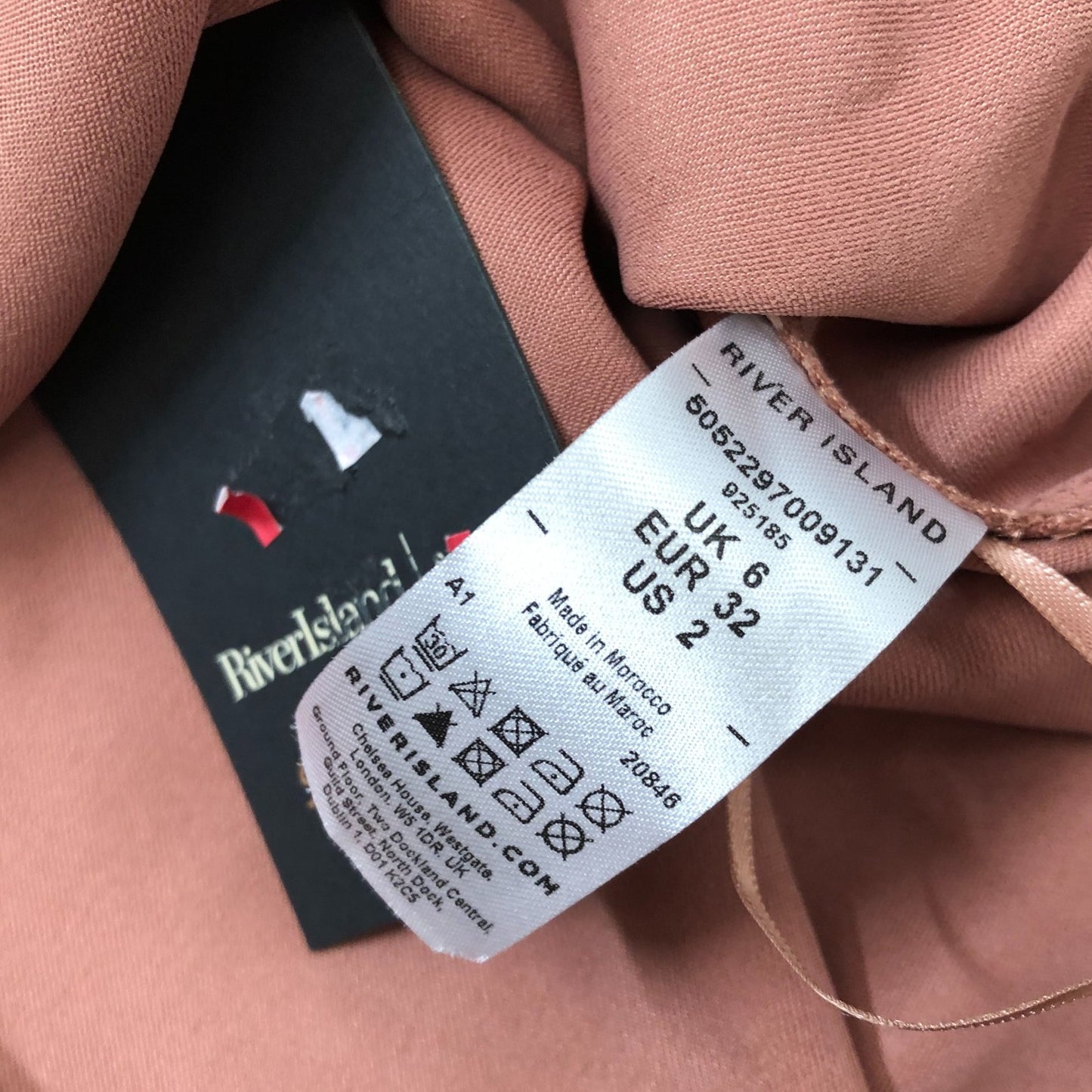 River Island Women's Size 6 Slip Dress Camisole Peach Satin Lingerie Nightwear