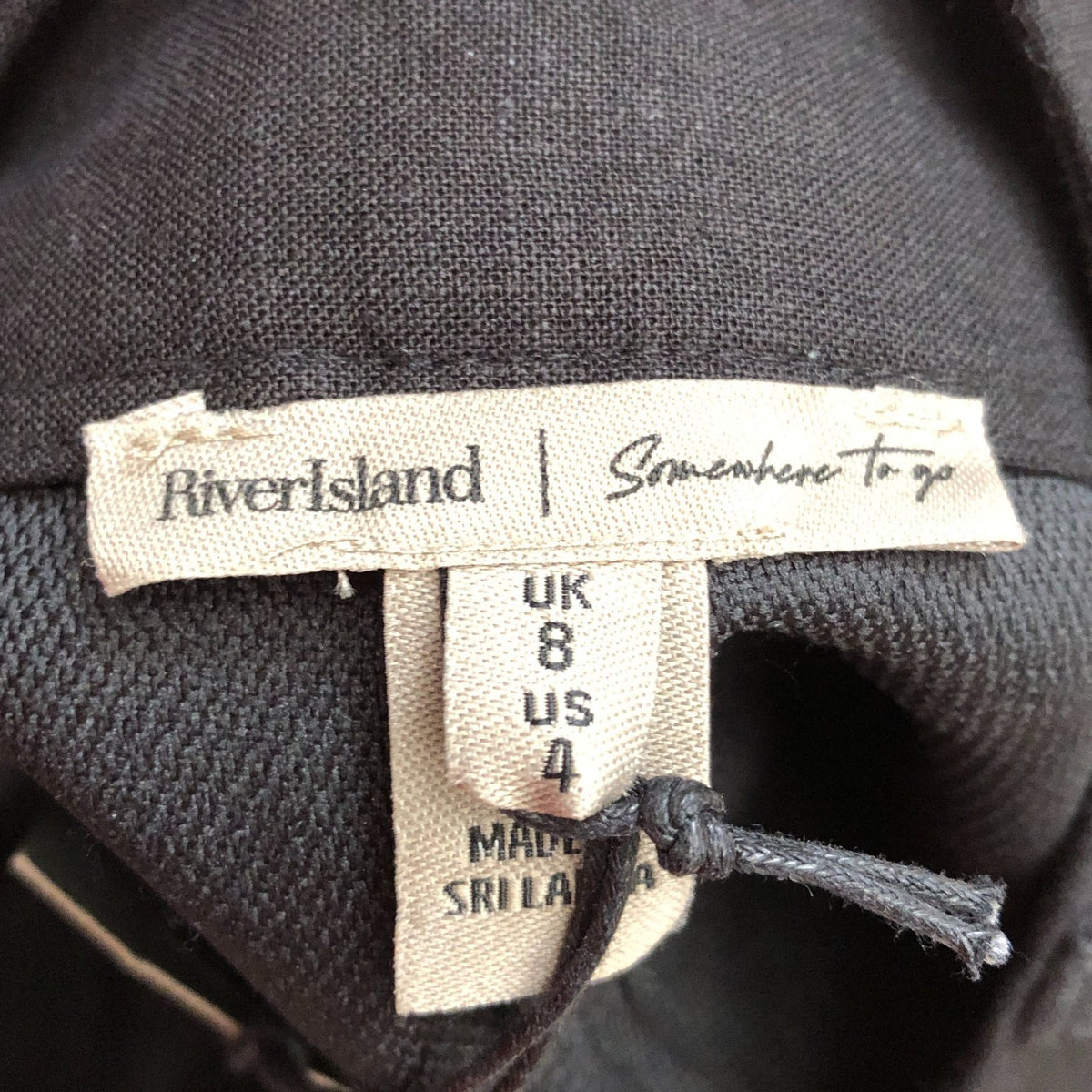 River Island Cargo Trousers Women's Black Wide Leg Casual Pants Size 8