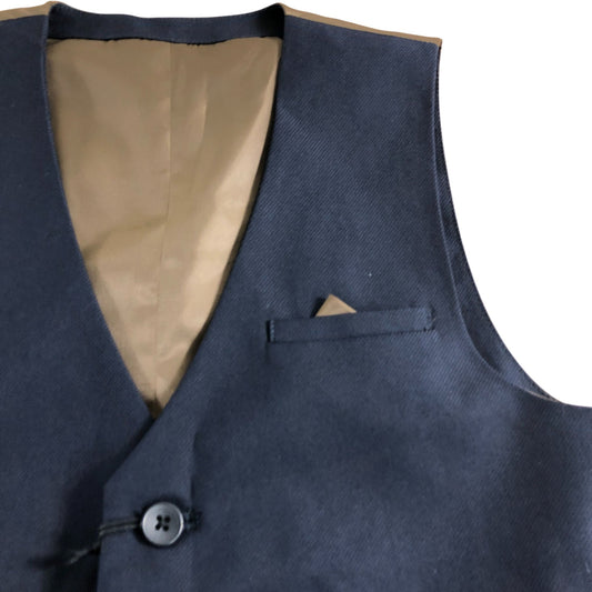 River Island Waistcoat 12Yrs Navy Blue Button Up