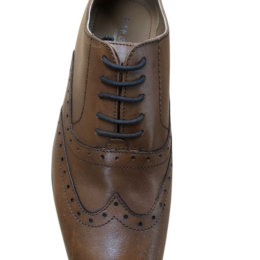 River Island Brown Brogue Formal Shoes Men's Lace Up Leather Upper Smart Style