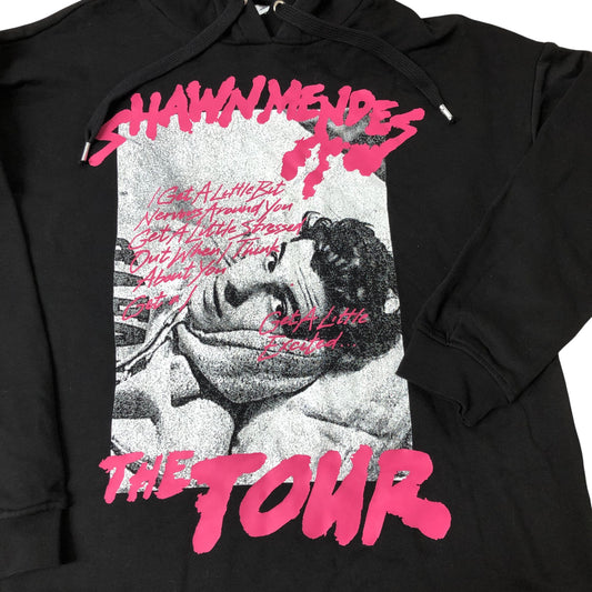 Shawn Mendes The Tour Hoodie Size L Unisex Black Graphic Print Cotton
