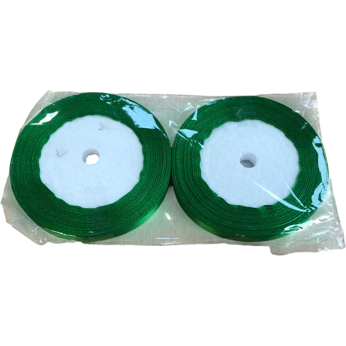 Green Satin Ribbon 1cm 2 Pack Multi Purpose Crafting Material
