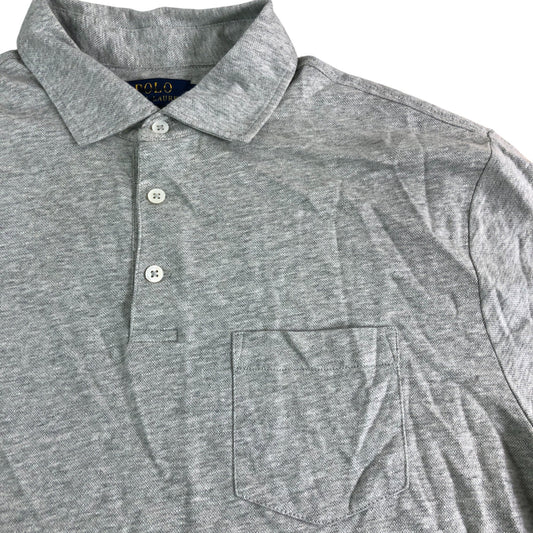 Polo Ralph Lauren Custom Slim Fit Grey Short Sleeve Polo Shirt Size L Men's