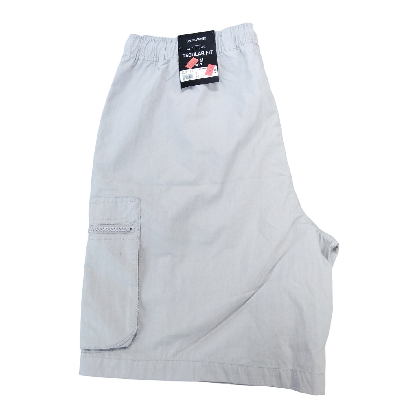 River Island Regular Fit Men's Cargo Shorts UK M Light Grey Cotton Casual