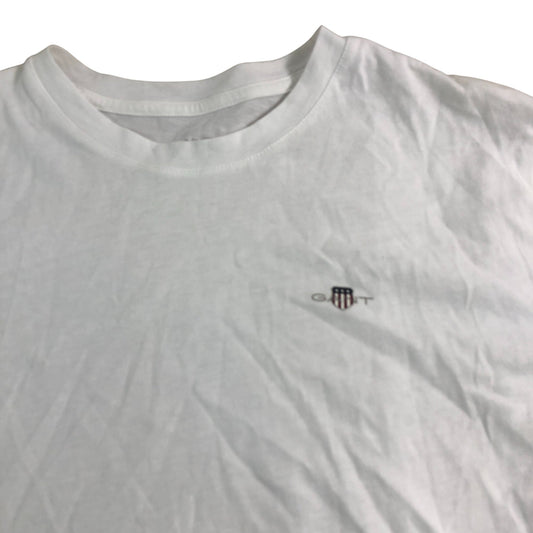 GANT White T-Shirt Size 15 Years Classic Fit Cotton Short Sleeve Logo