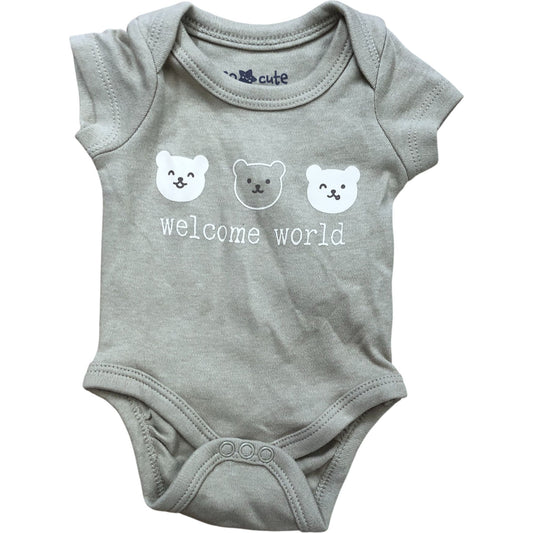 So Cute Baby Bodysuit 0-3 Months Welcome World Organic Cotton Infant Outfit