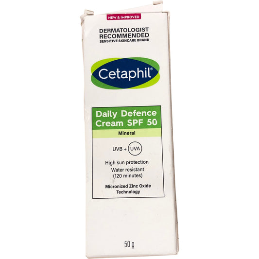 CETAPHIL Daily Defence Cream SPF 50 50g Mineral Sunscreen Water Resistant