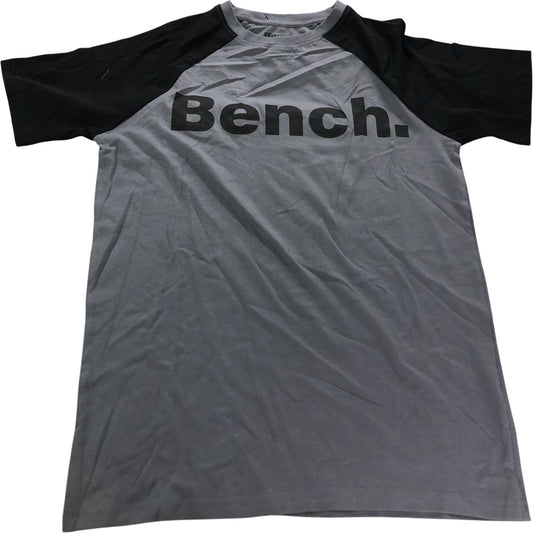 Bench Men's Grey Black Short Sleeve T-Shirt Casual Wear XS