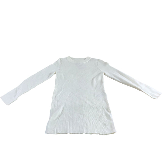 Zara Ribbed Long Sleeve Dress UK8-9 Girls Cream Stretchy