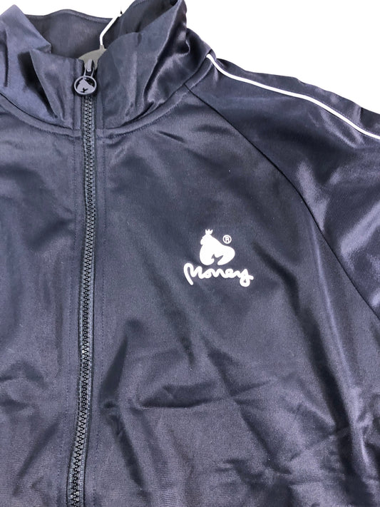 MONEY Track Jacket Men's Lightweight Sportswear Zip Up Navy Blue Size Large