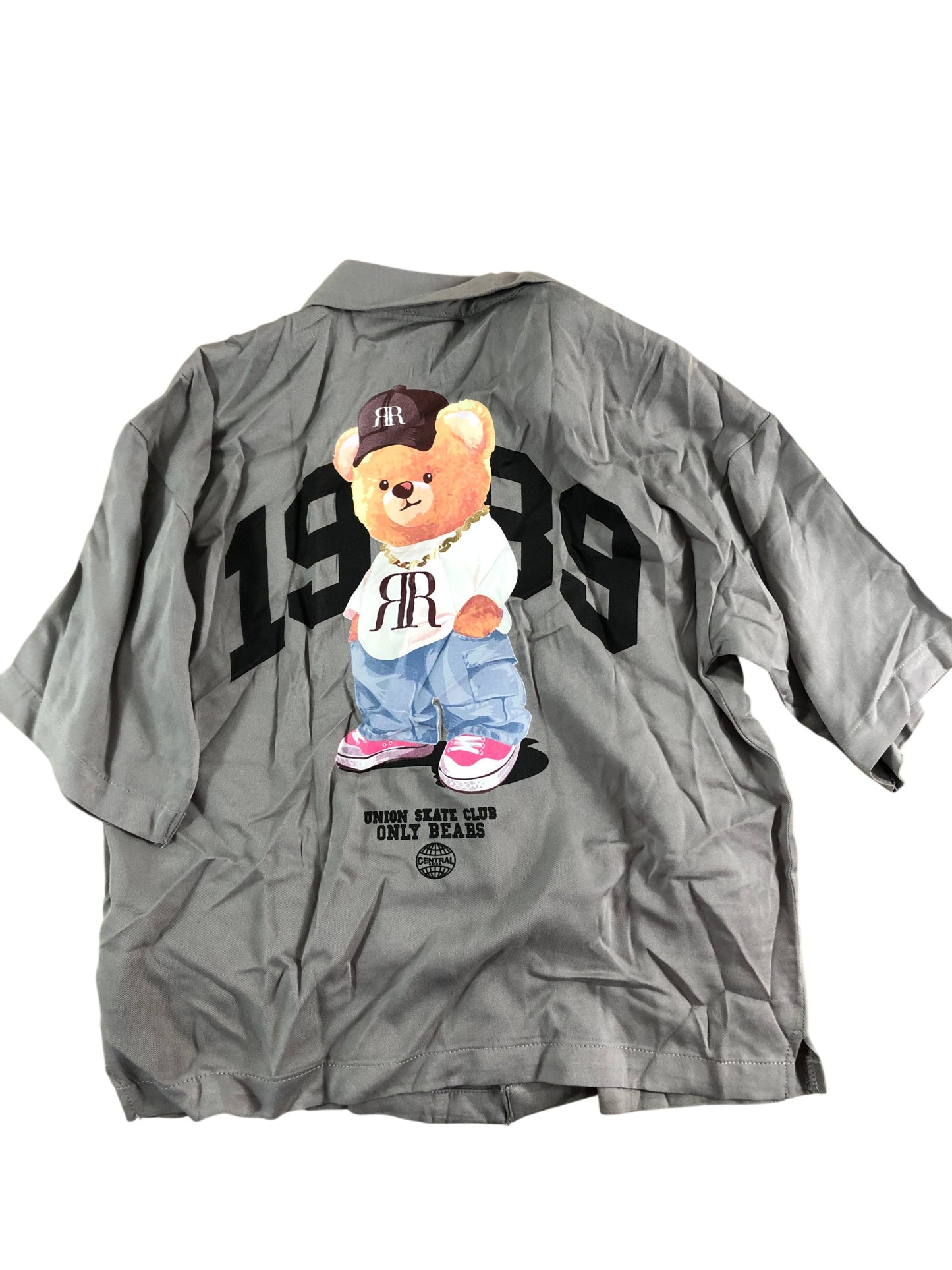 River Island Boys Grey Cartoon Bear Shirt 11-12YRS New with Tags