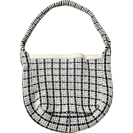 Black And White Checkered Shoulder Bag Women's Casual Tote Handbag