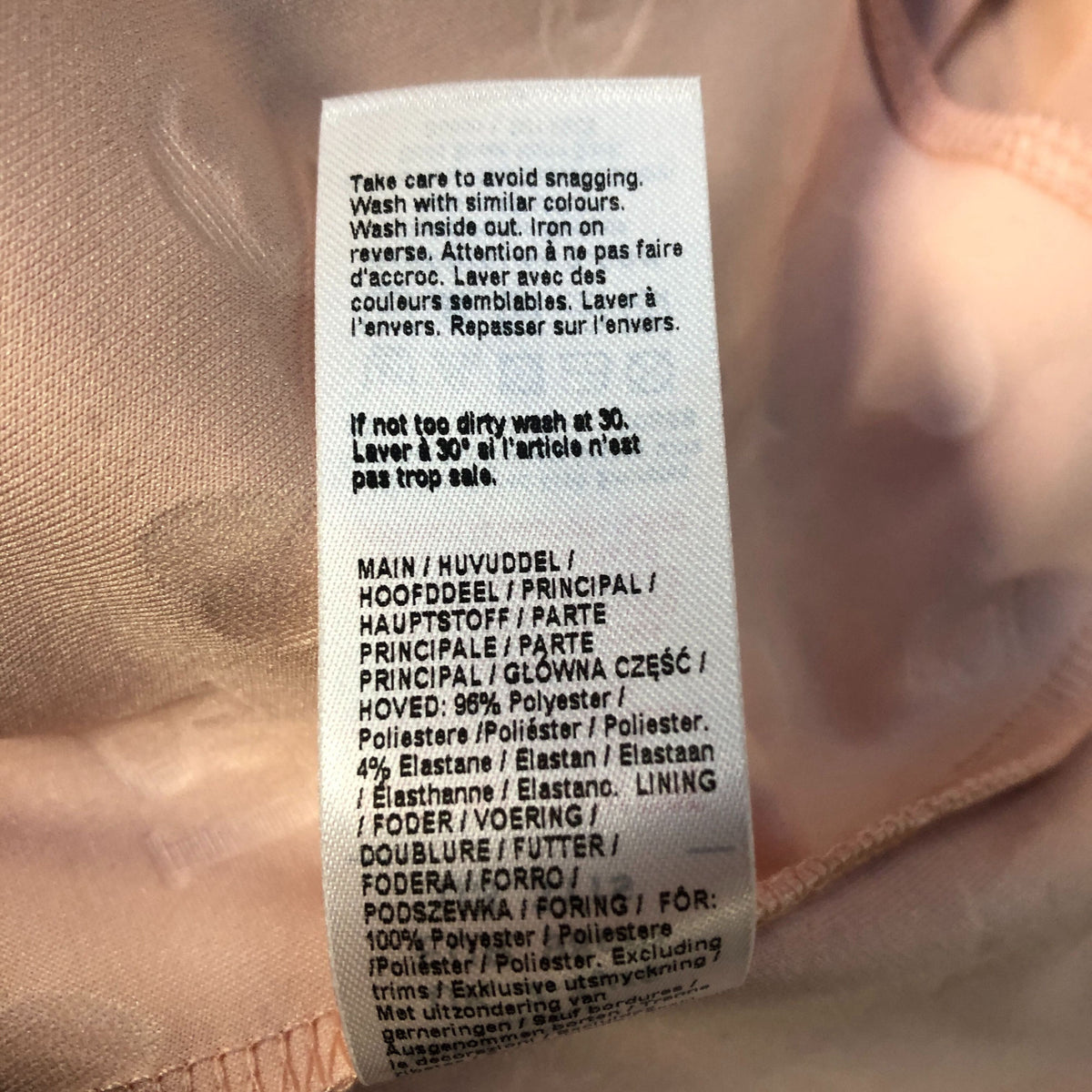 River Island Girls Dress UK Size 2-3 Years Peach Fit And Flare With Logo Band