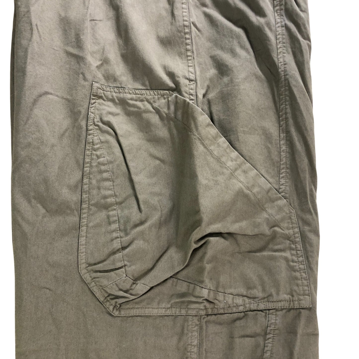 Folk Casual Trousers UK Size 34 Men's Cotton Cargo Pants Olive Green