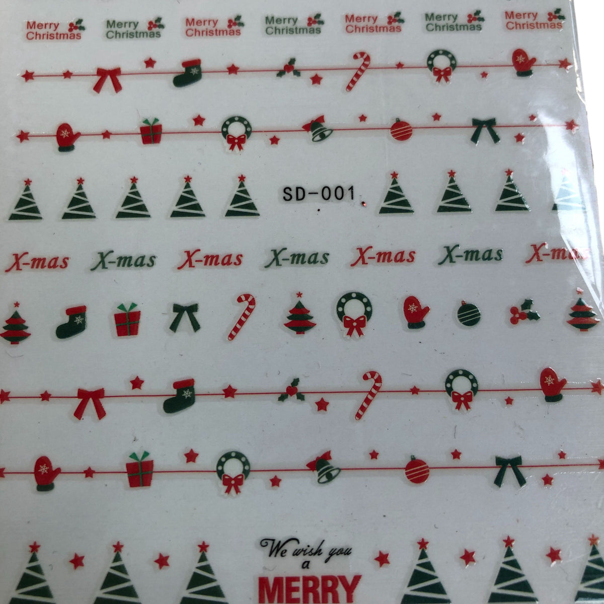 Pop Finger Christmas Themed Nail Art Stickers