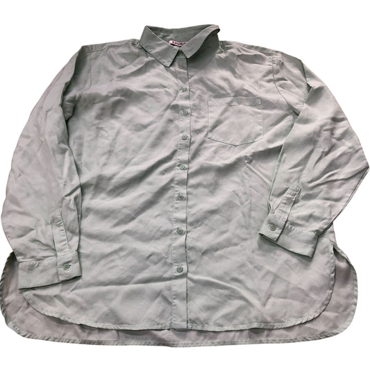 Baukjen Long Sleeve Shirt 100% Tencel Lyocell Size 12 Green Casual Shirt