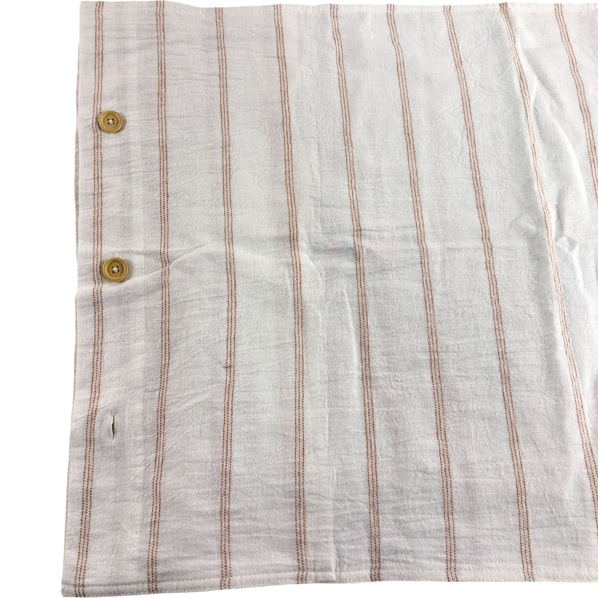 Neutral King Size Pillowcases Set with Stripes and Button Closure Bedding