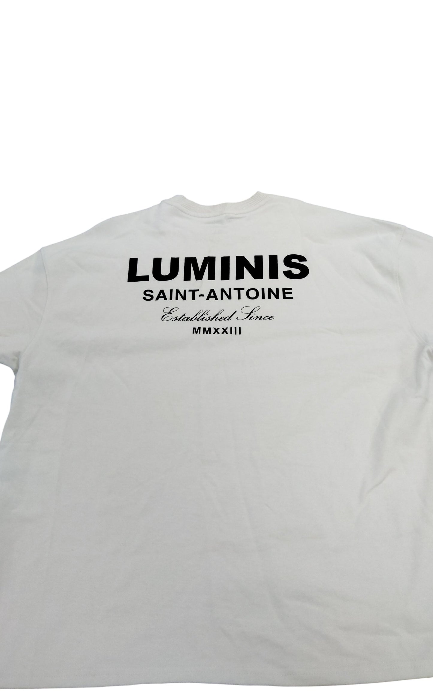 River Island Oversized Fit T-Shirt Luminis Saint-Antoine White Cotton UK L