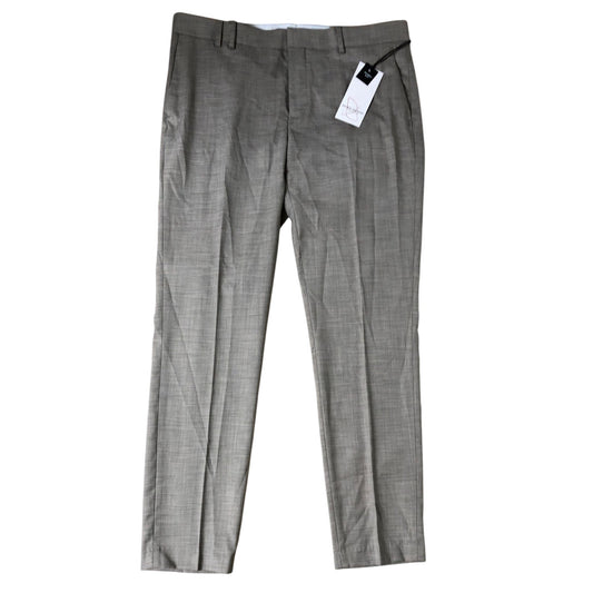 River Island Skinny Fit Trousers W36 L32 Men's Beige Formal Pants