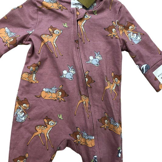 Cotton On Bambi Baby Sleep Suit 0-3 Months Cotton Pink Nightwear