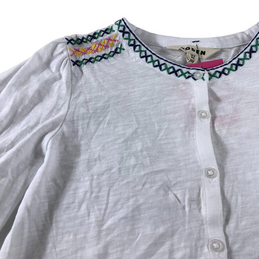White Embroidered Shirt - Size 12