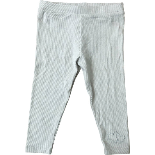 River Island Baby 9-12 Mths Girls Leggings Grey Ribbed Hearts Design