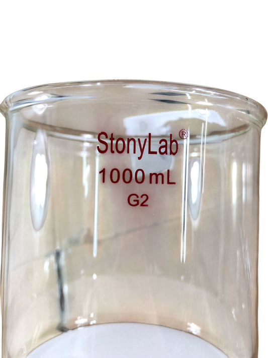 STONYLAB 1000mL Round Bottom Glass Flask Lab Beaker G2 Laboratory Equipment