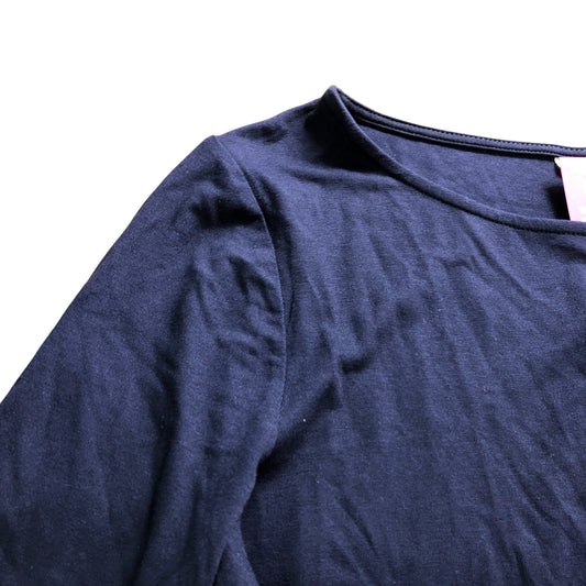 Navy Blue Long Sleeve Jersey Dress - Size 8