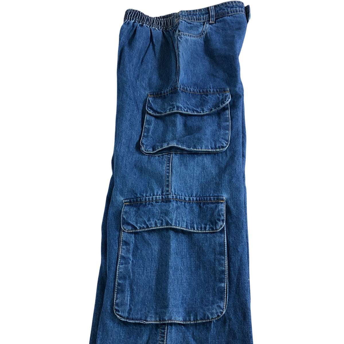 River Island Cargo Jeans UK7-8 Years Unisex Wide Leg Pockets