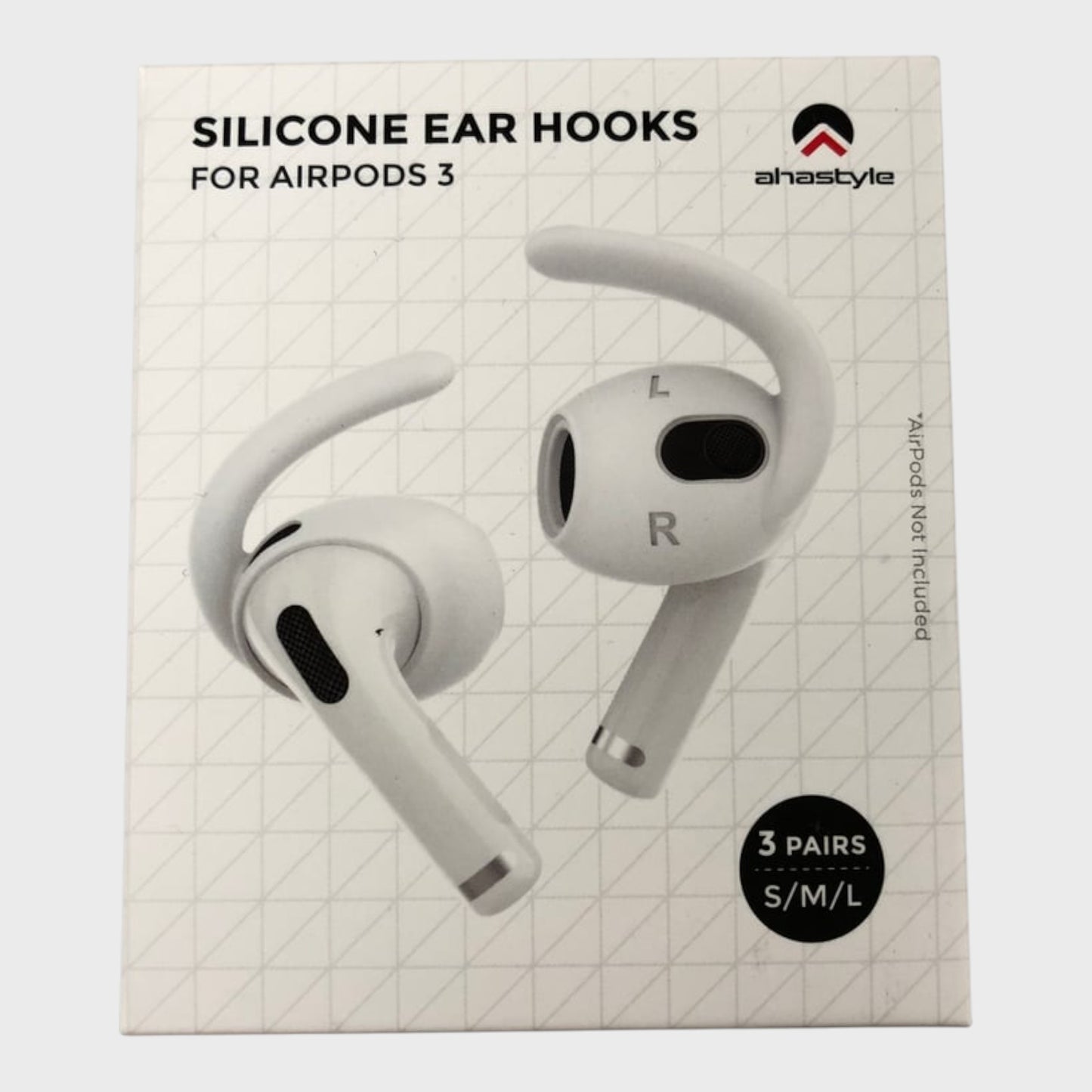 AHAStyle Silicone Ear Hooks for AirPods 3 3 Pairs S/M/L Universal Fit White