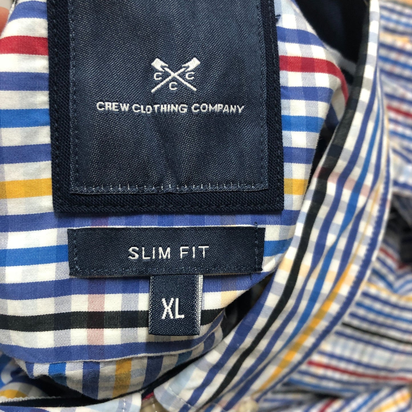 Crew Clothing Company Slim Fit XL Shirt Men's Multi Colour Checked Cotton