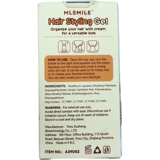 MLSMILE Hair Styling Gel 20g Organise Your Hair Versatile Look Non Sticky