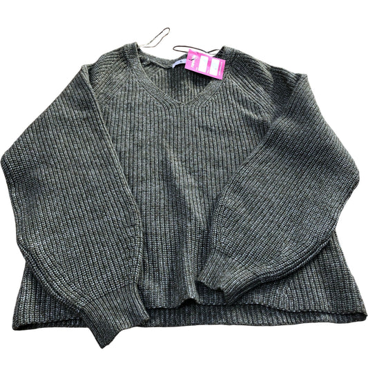 Women's Size 8 V Neck Sweater Thick Knit Long Sleeve Green Top