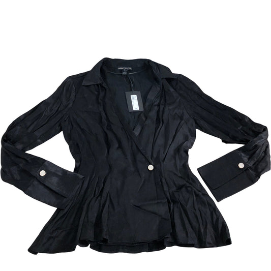 River Island Women's Black Blouse Size 6 Elegant Style Long Sleeve Button Detail