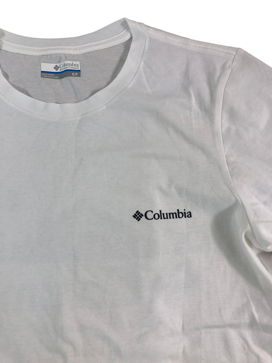 COLUMBIA Rapid Ridge Back Graphic T-Shirt Mens Regular Fit White Size Small