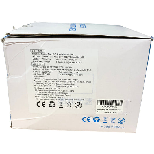 Dual Lens Wireless Pan Tilt Security Camera IP66 Weatherproof Full HD