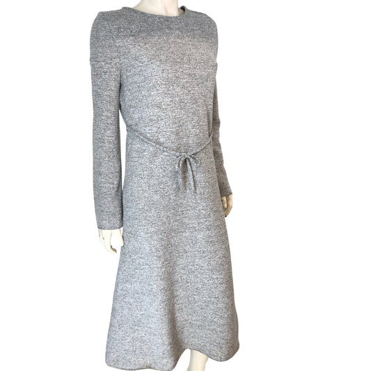 Women's Long Sleeve Grey Knit Dress Size UK12 Casual