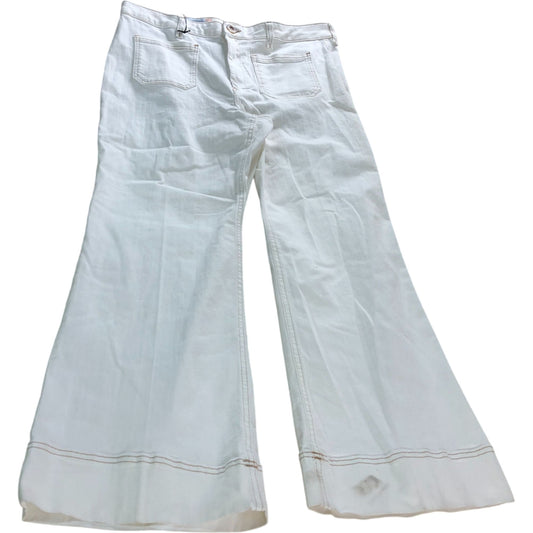 River Island High Rise Wide Leg Jeans Women's White Denim Specialist Size 16R