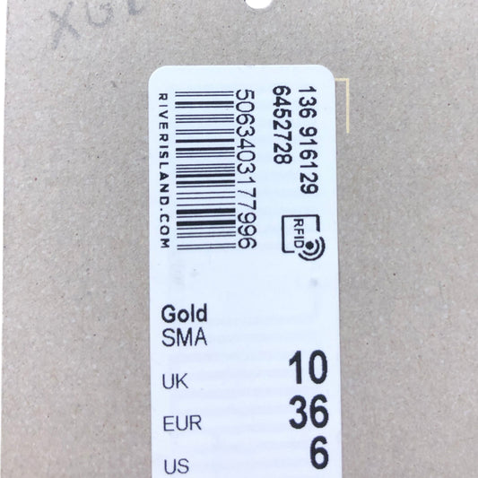 River Island Gold Shimmer Trousers UK 10 Women's Elasticated Waist Evening Wear