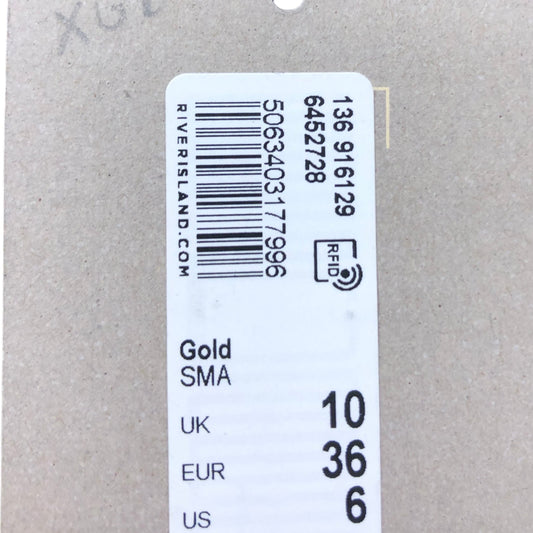 River Island Gold Shimmer Trousers UK 10 Women's Elasticated Waist Evening Wear