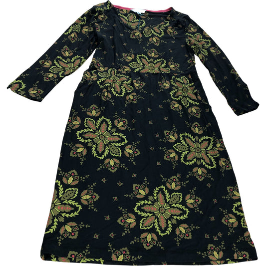 Tallie Eco Vero Jersey Dress UK8 Women's Black Floral Long Sleeve