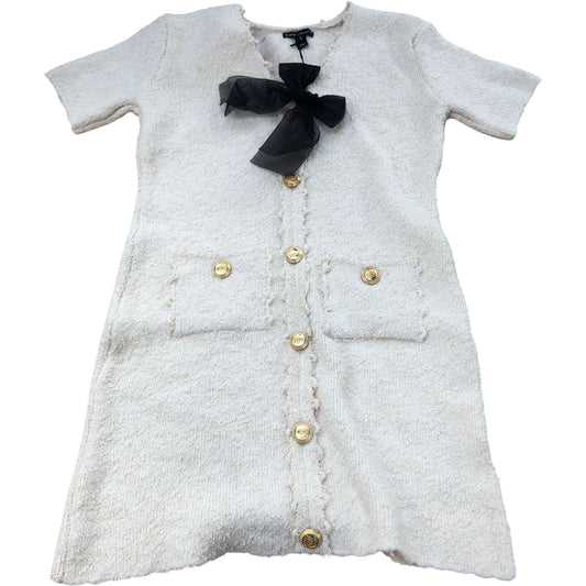 River Island Button Dress With Pockets Women's Short Sleeve Decorative Bow