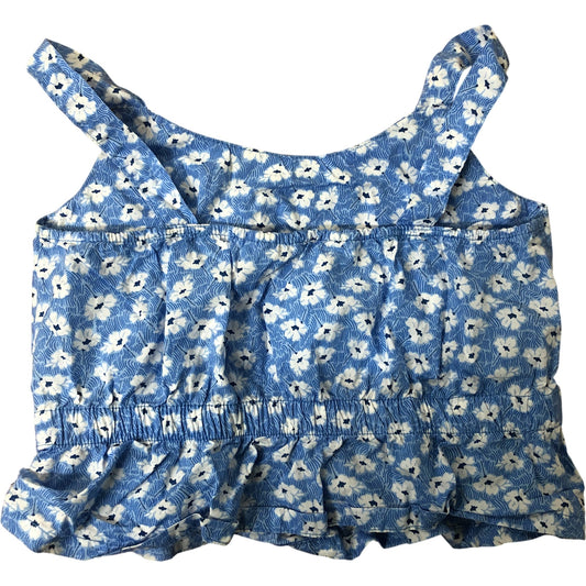 H&M Blue Floral Crop Top Age 5-6 Years Girls Cotton Sleeveless Style