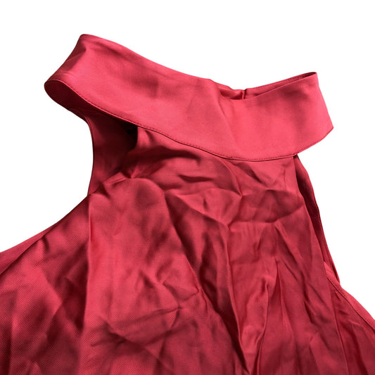 Branded Coral Asymmetric Draped Blouse - Size 8