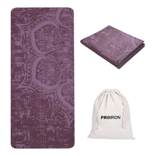 PROIRON PVC Foldable Mat 1730x610x2mm Exercise Yoga Mat Lightweight Claret