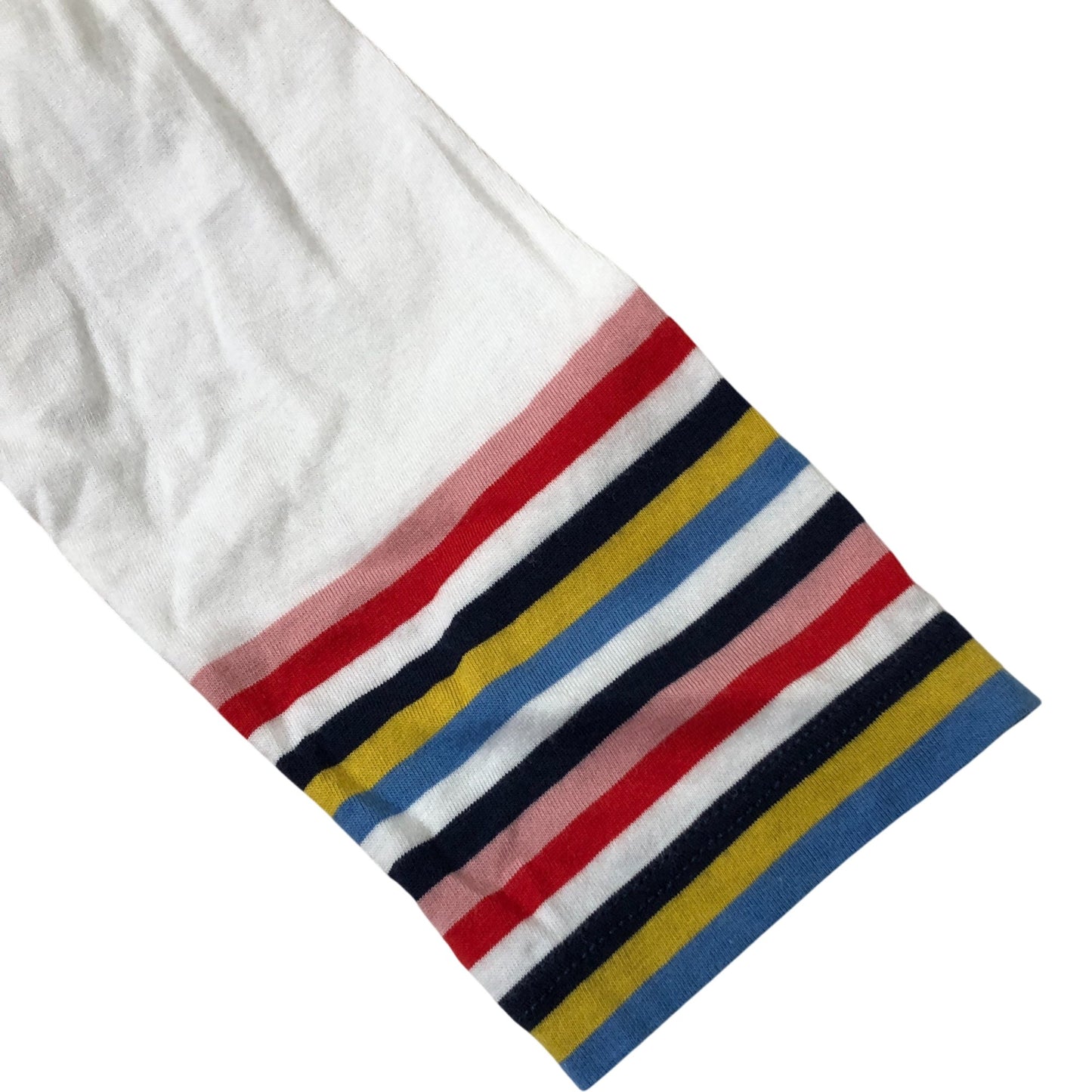 White Stripe Cuff Long Sleeve Top - Size 10